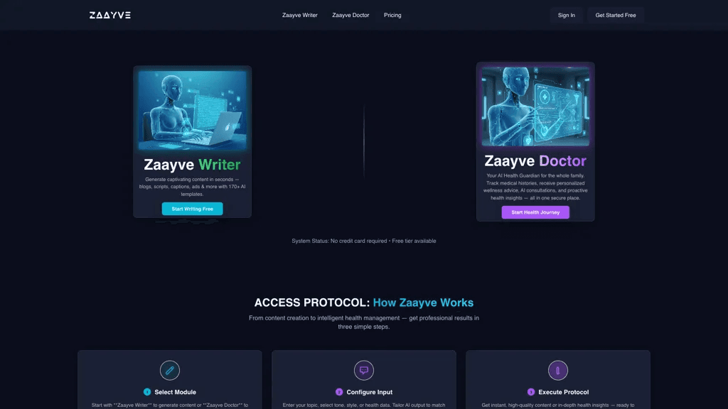 Zaayve AI 工具截图