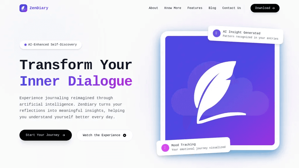 ZenDiary 官网截图
