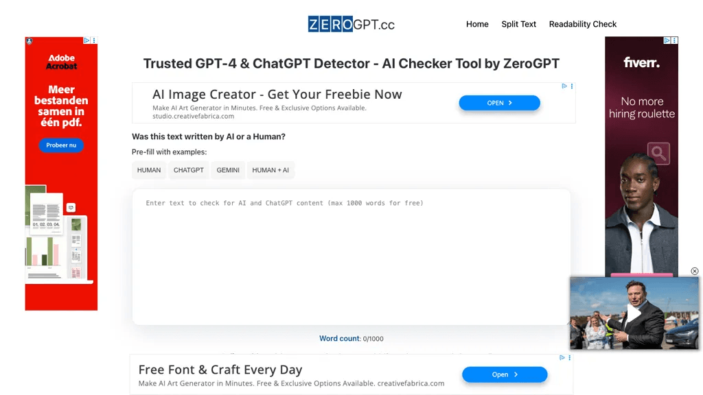 ZeroGPT.CC 工具截图