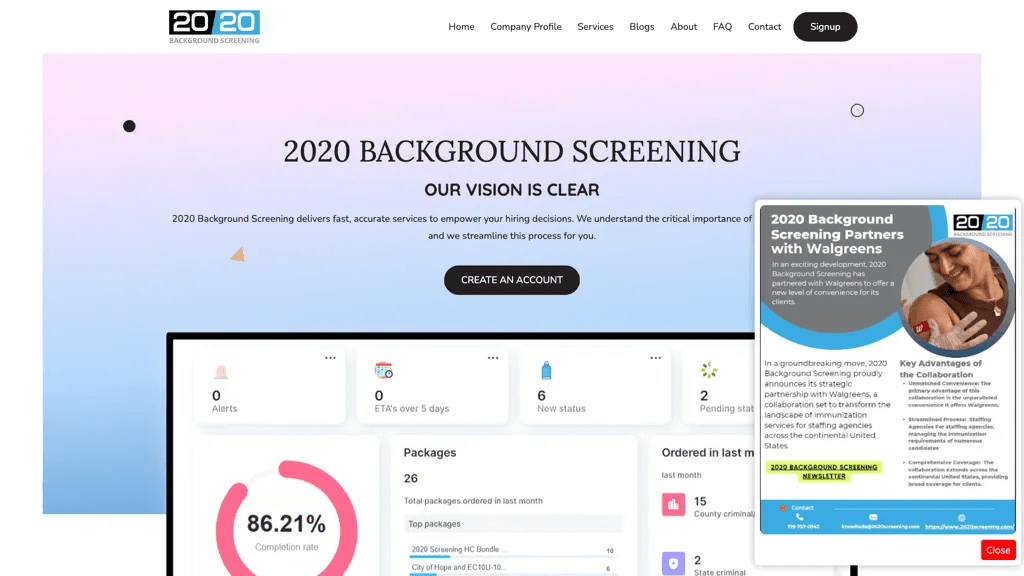 2020 background screening 官网截图