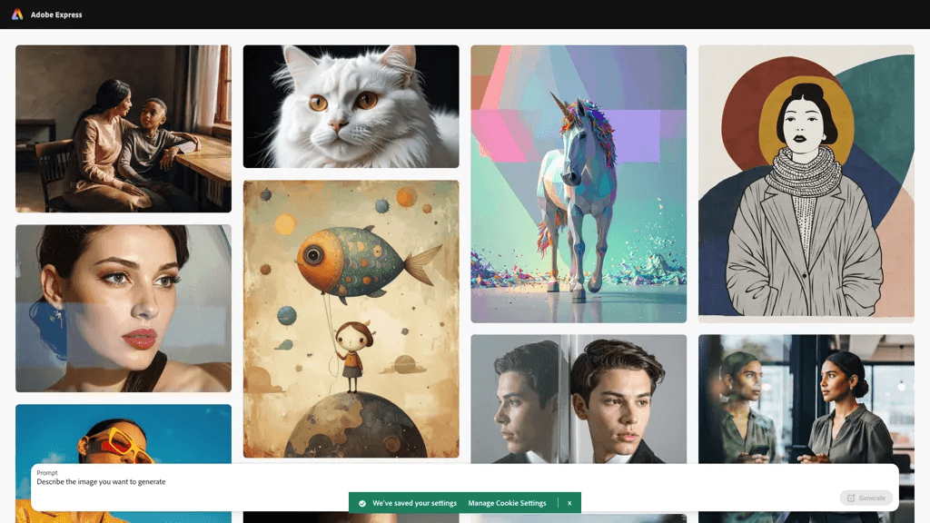 Adobe Express 官网截图