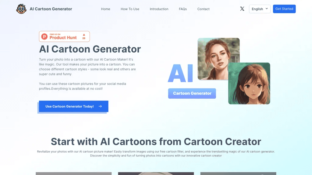 AI Cartoon Generator 官网截图