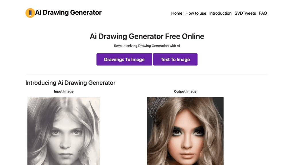 ai drawing generator 官网截图