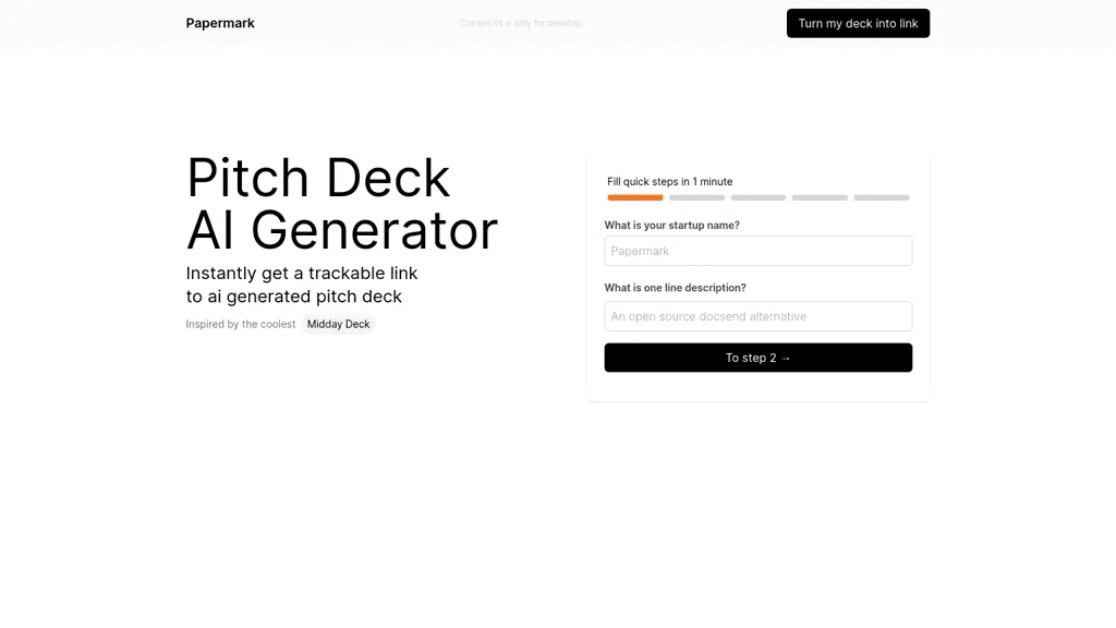 AI Pitch Deck Generator 官网截图