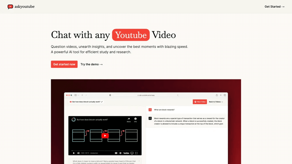 Ask Youtube 官网截图
