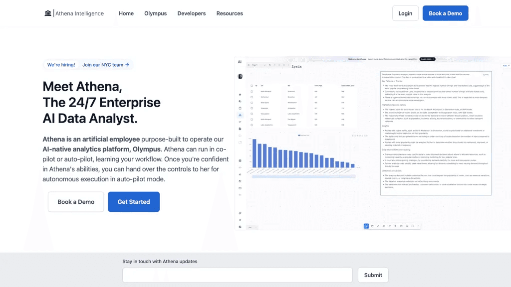 Athena Intelligence 官网截图