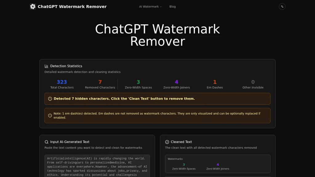 ChatGPT Watermark Remover 官网截图