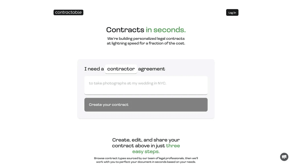 Contractable.AI 官网截图