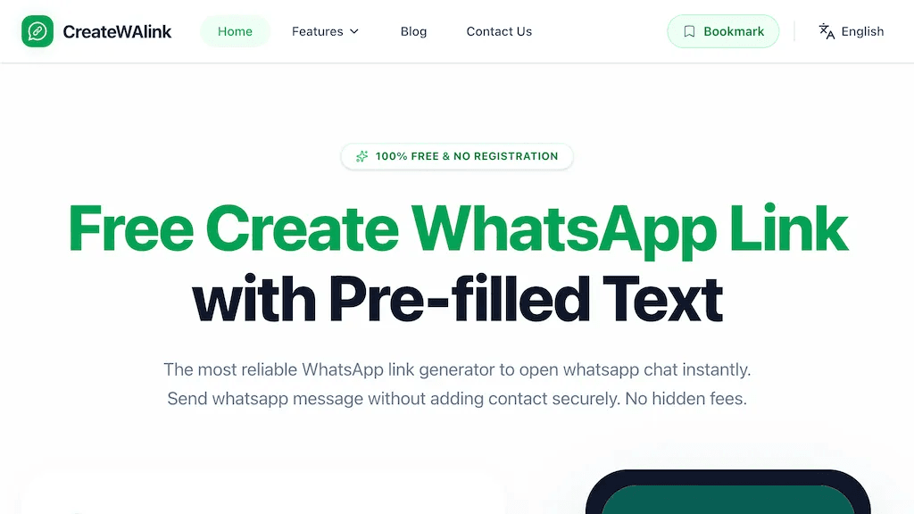 Create WhatsApp Link 官网截图