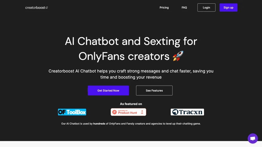Creatorboost 官网截图
