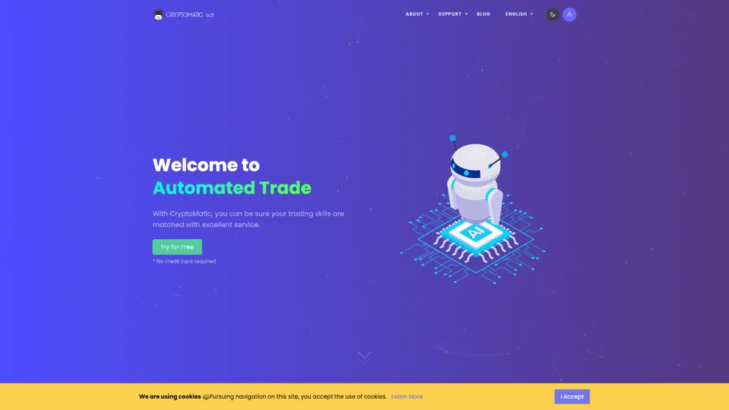 CryptoMatic Bot 官网截图