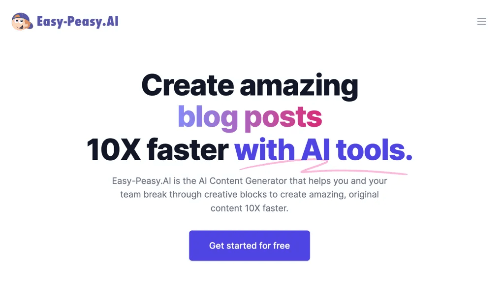 Easy-Peasy.AI 官网截图