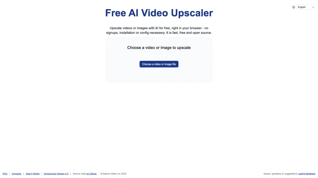 Free AI Video Upscaler 官网截图