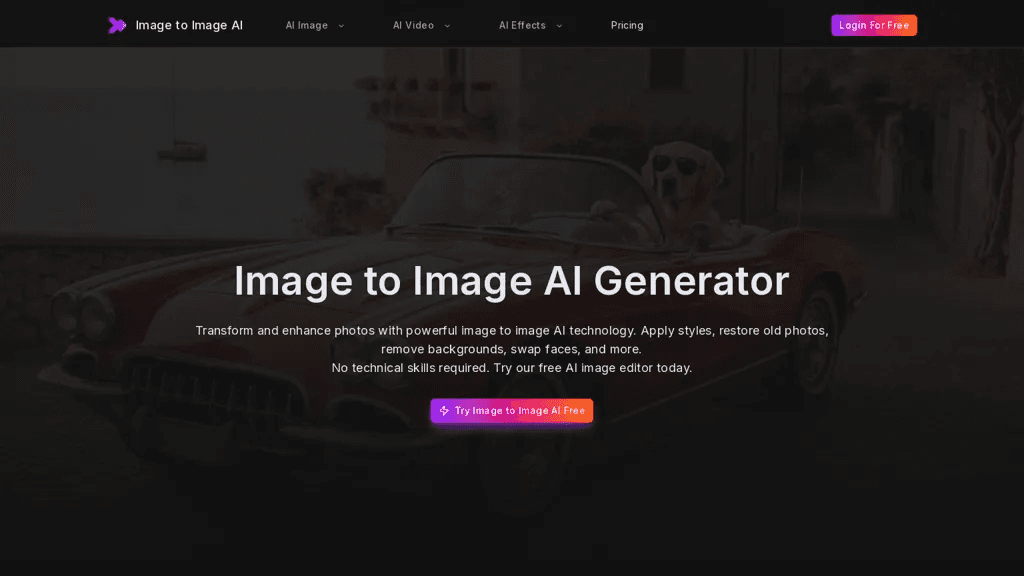 ImageToImageAI 官网截图