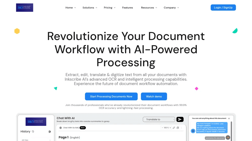 Inkscribe AI 官网截图