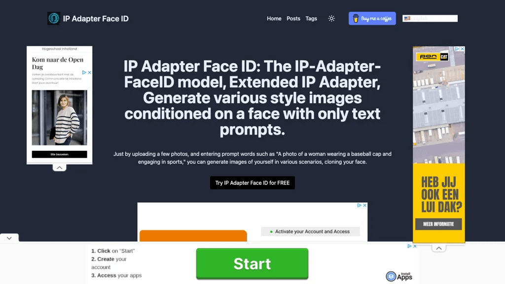 IP Adapter FaceID 官网截图
