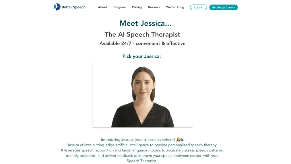 Jessica by BetterSpeech 官网截图