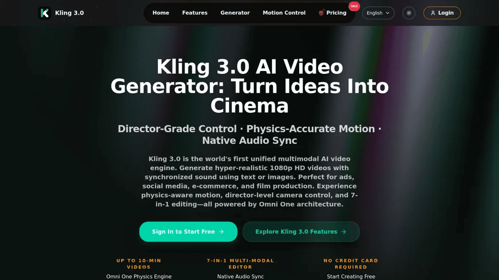 kling3.io 官网截图
