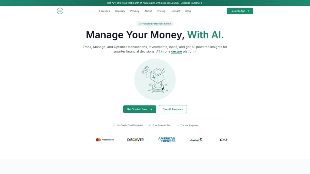 Kniru: AI-Powered Finance 官网截图