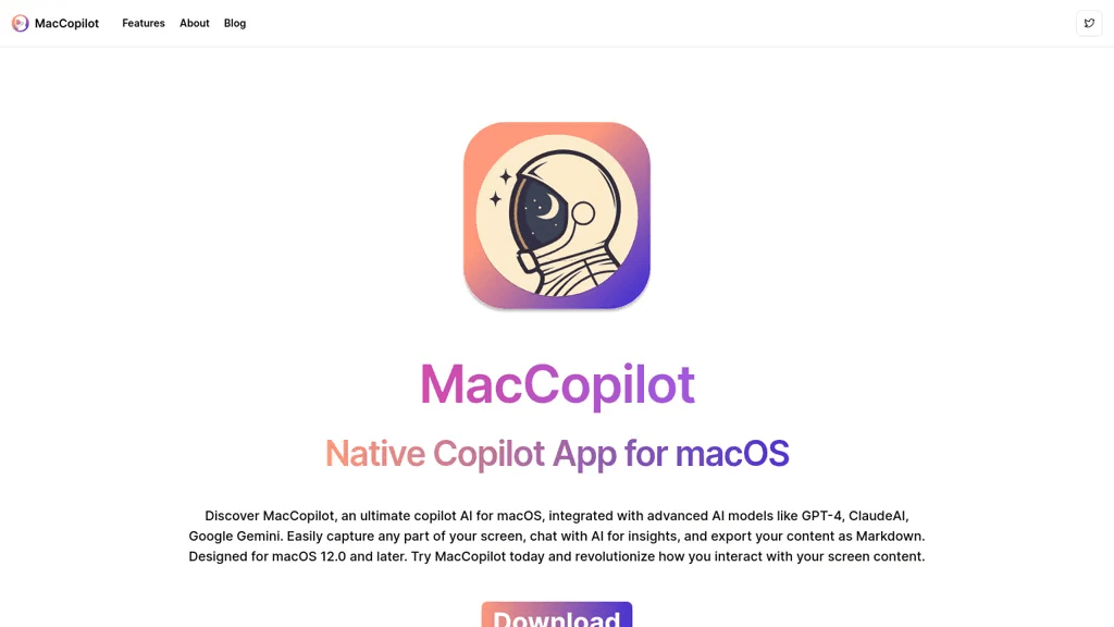 MacCopilot 官网截图