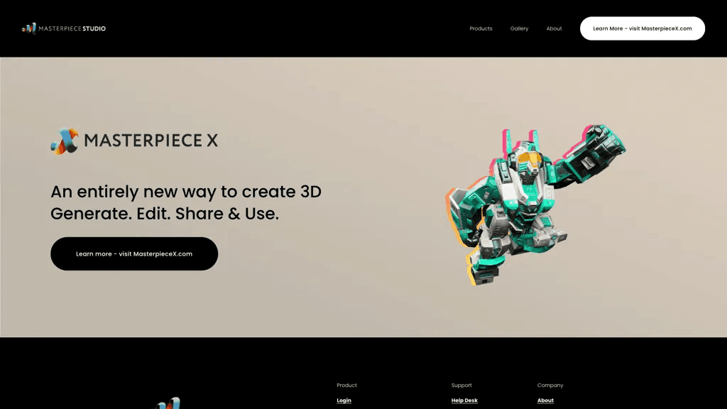 Masterpiece studio 官网截图