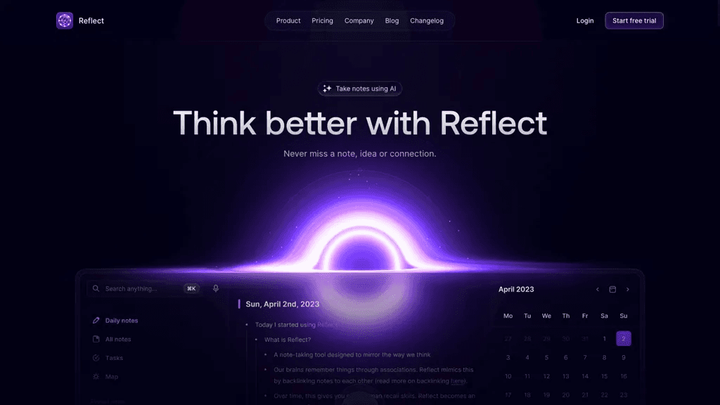 Reflect AI 官网截图