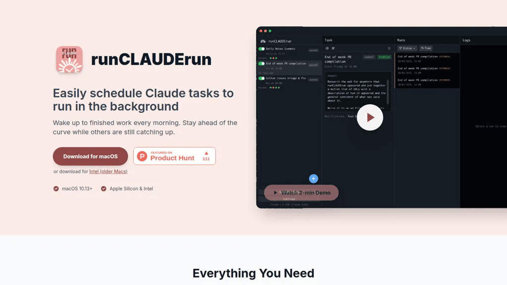 runCLAUDErun 官网截图
