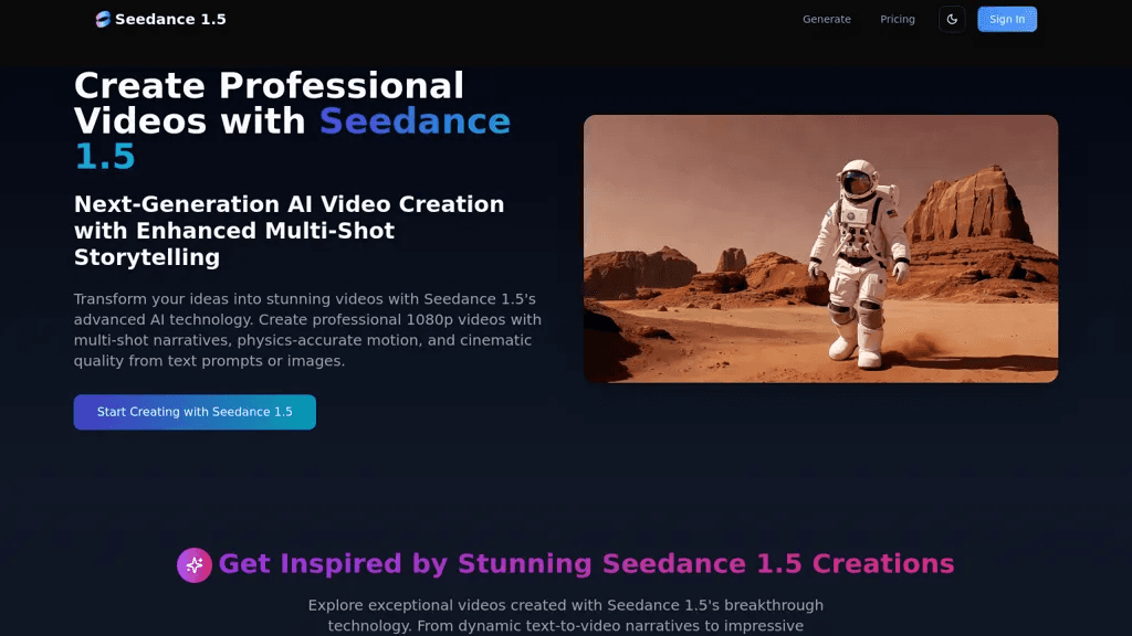 Seedance15.ai 官网截图