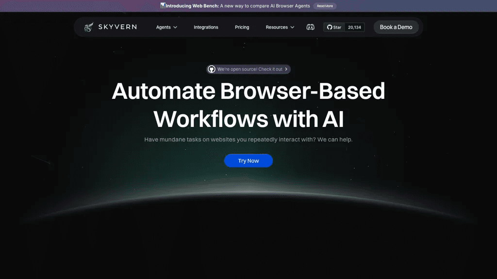 Skyvern 官网截图
