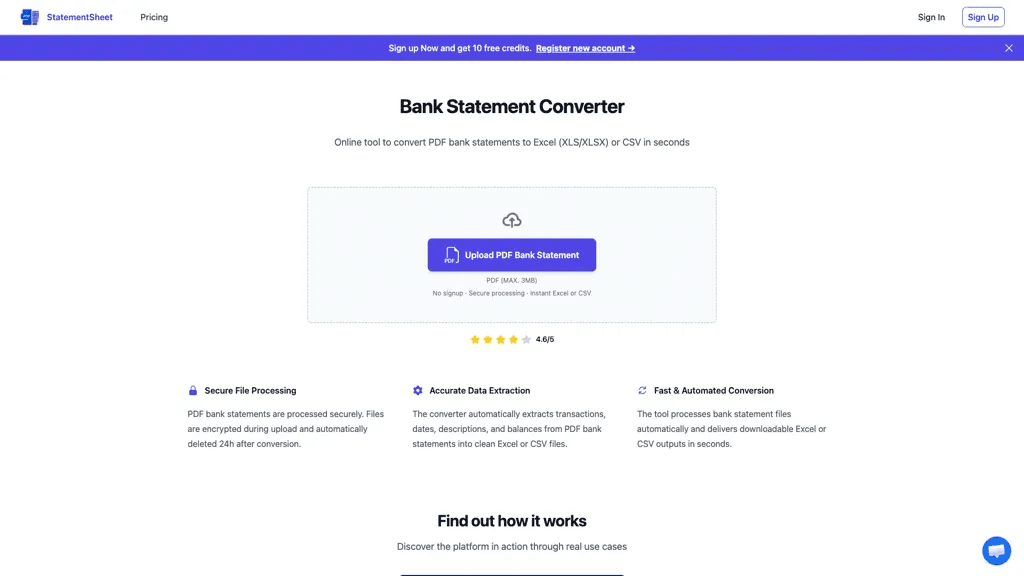 Statementsheet 官网截图