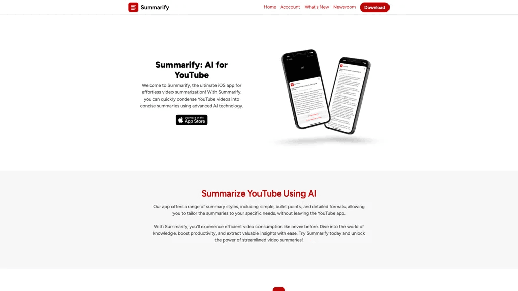 Summarify.app 官网截图