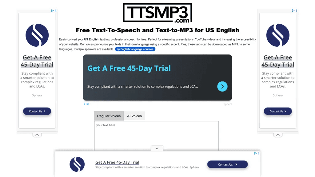 ttsMP3.com 官网截图