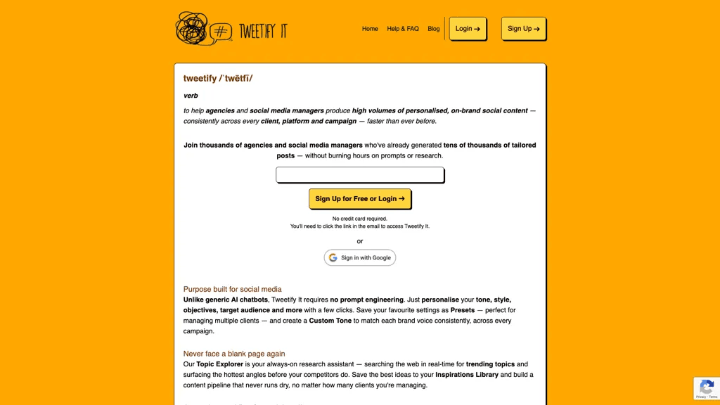 Tweetify It 官网截图