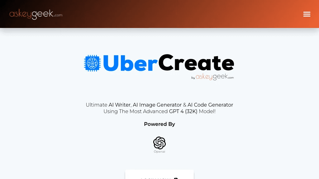 UberCreate 官网截图