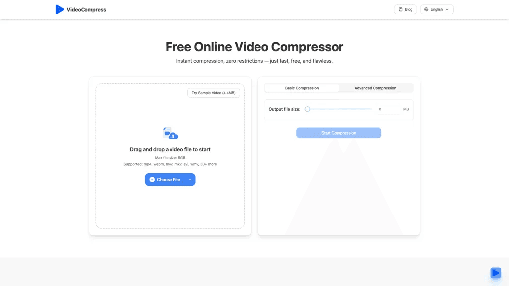 VideoCompress.ai 官网截图