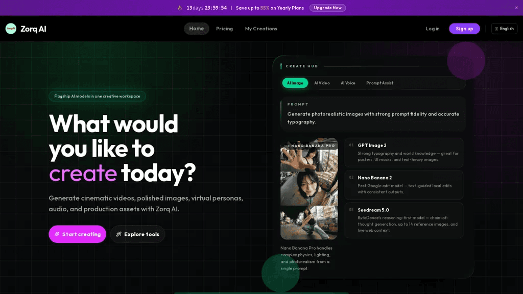 Zorq-AI.io 官网截图