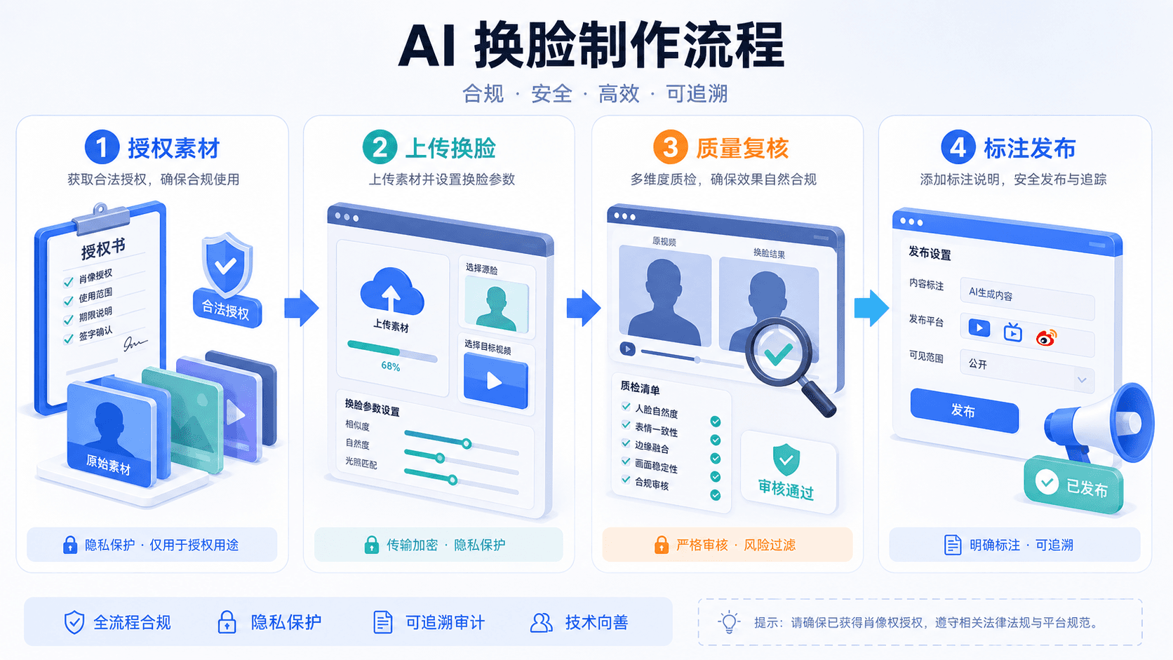AI 换脸授权与复核流程