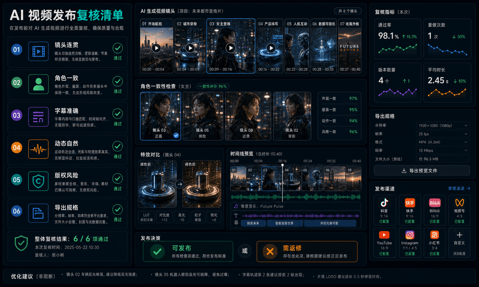 AI 视频发布复核清单