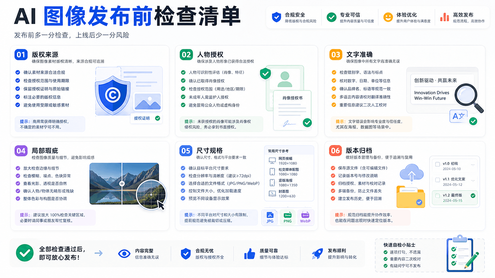 AI 图像发布前检查清单