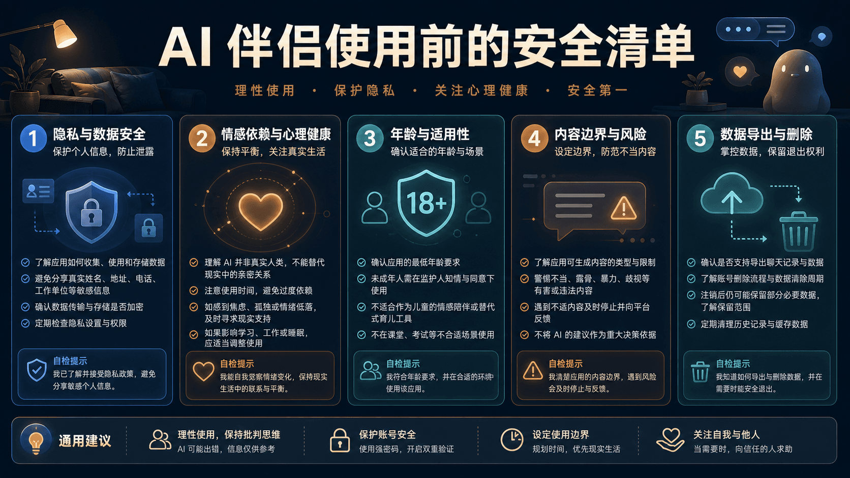AI 伴侣使用前的安全清单