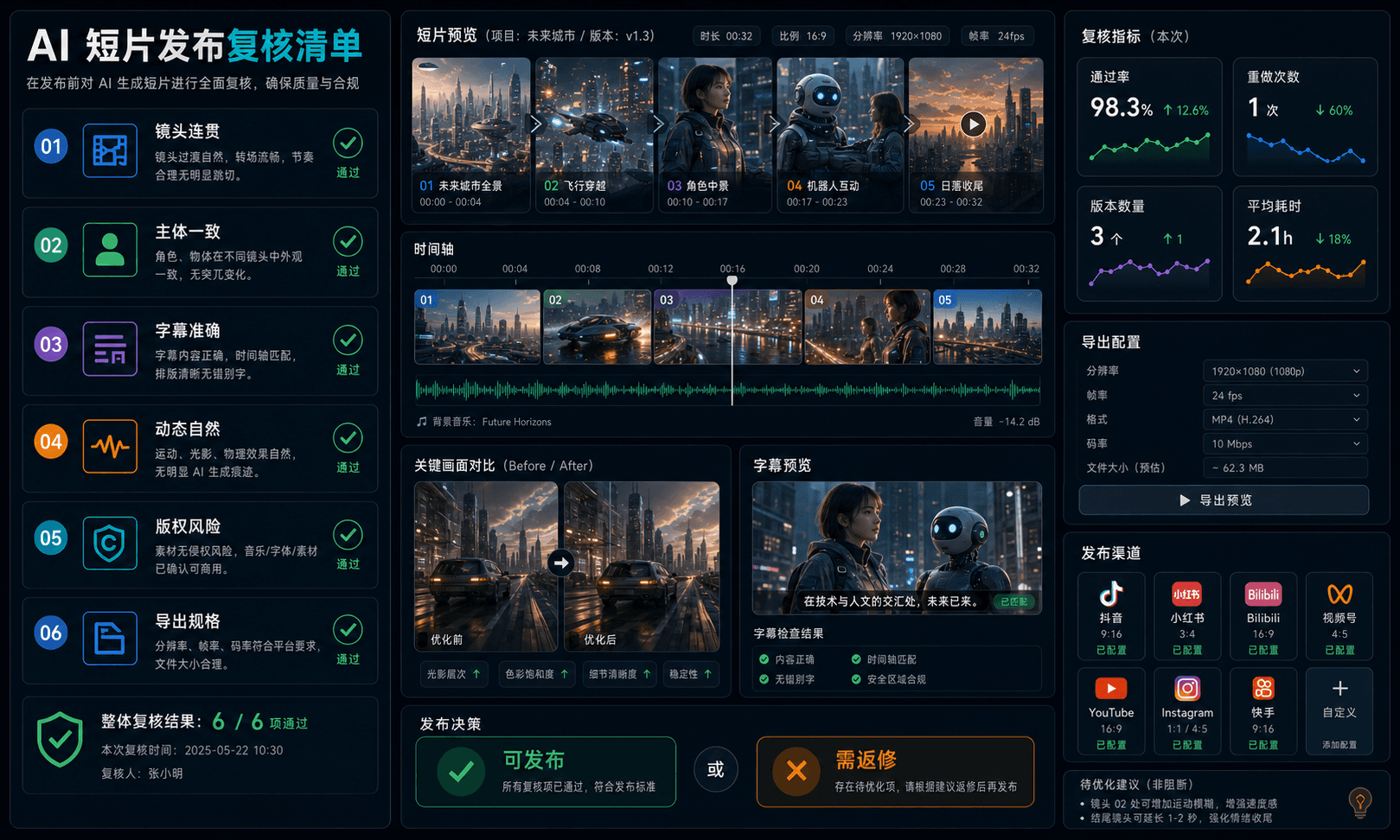 AI 短片发布复核清单