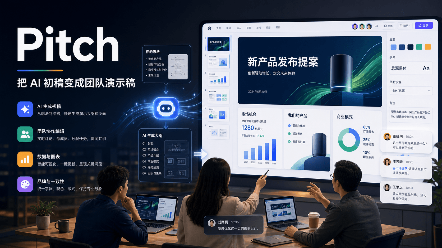 Pitch:AI 演示稿真正难的,不是生成幻灯片