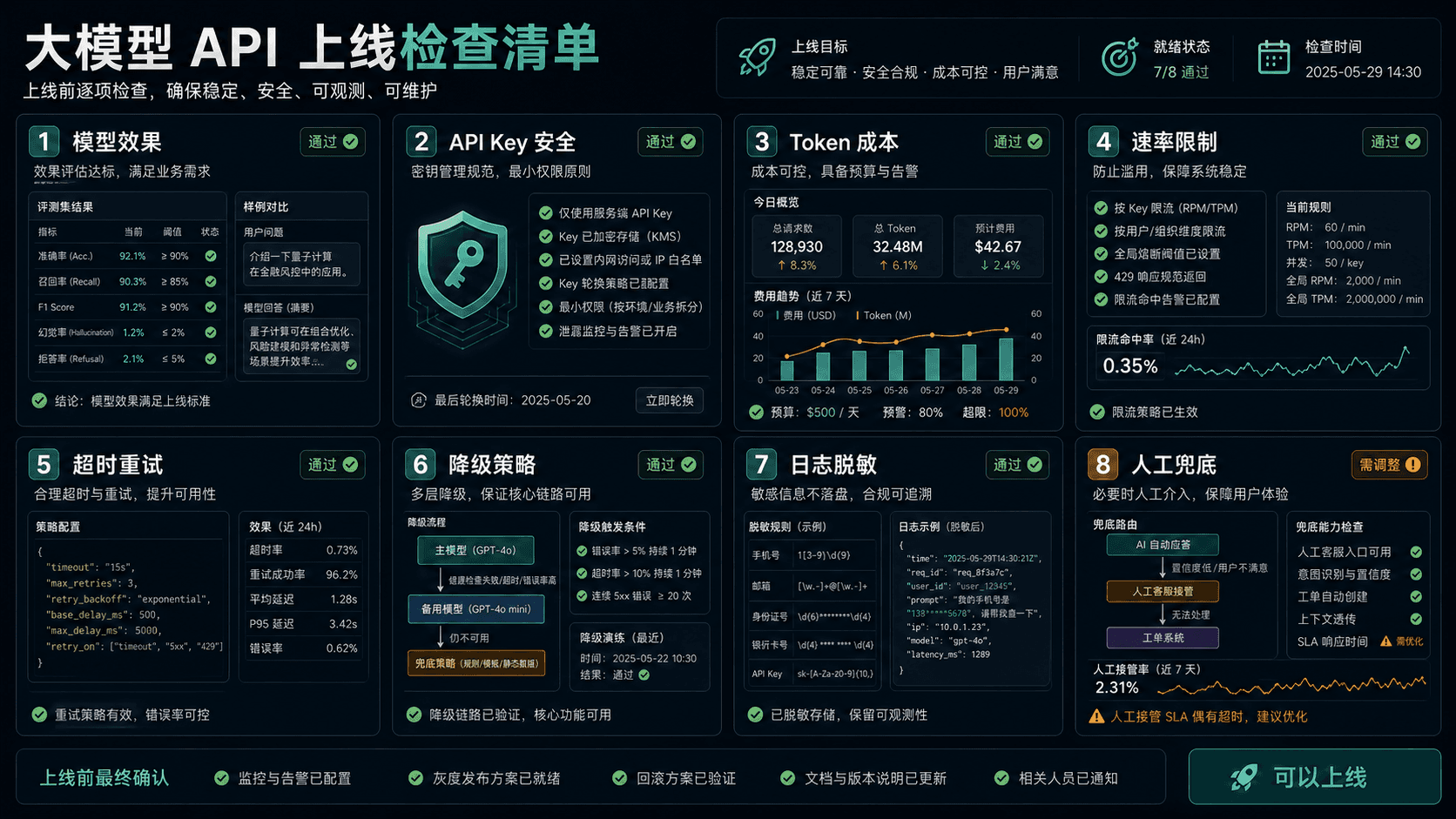 大模型 API 上线检查清单