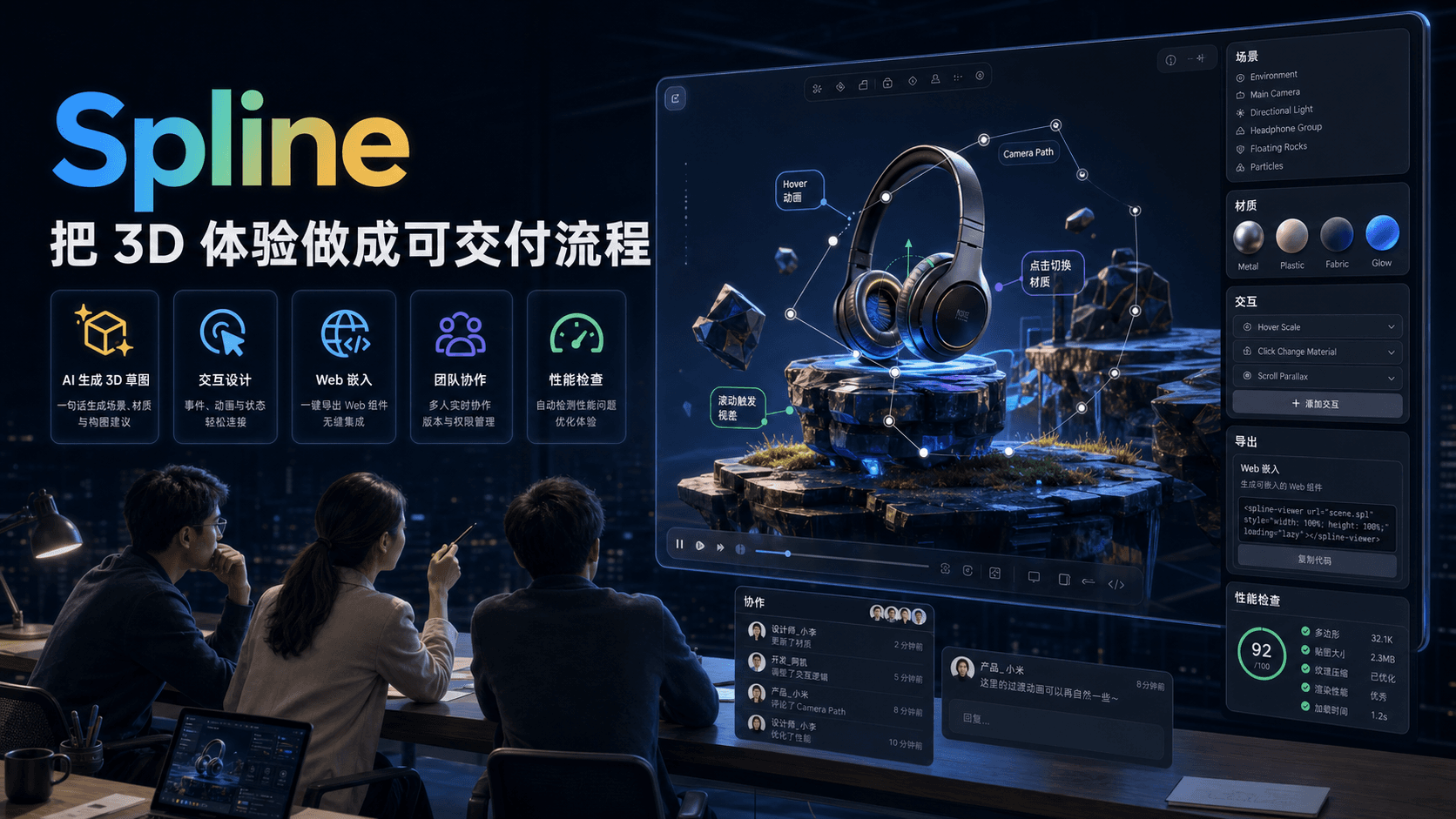 Spline:把 3D Web 体验做成可交付流程