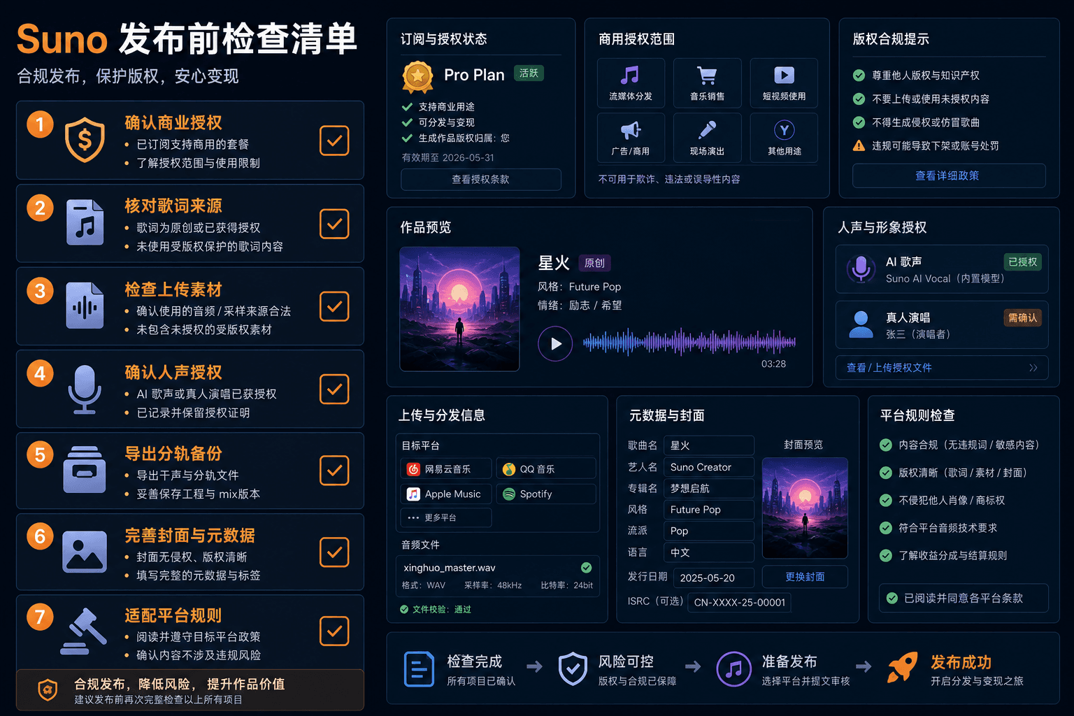 Suno 发布前检查清单